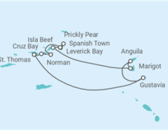 Itinerario del Crucero Dominica, Guadalupe - Seadream Yacht Club