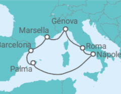 Itinerario del Crucero Italia, Francia, España - Costa Cruceros