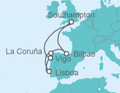 Itinerario del Crucero España, Portugal - Royal Caribbean
