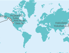 Itinerario del Crucero Transpacífico: Glaciar Hubbard, Ketchikan y Hakodate - NCL Norwegian Cruise Line