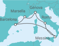 Itinerario del Crucero Francia, Italia - MSC Cruceros