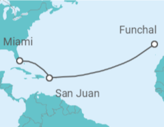 Itinerario del Crucero Desde Funchal a Miami - MSC Cruceros