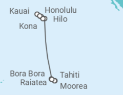 Itinerario del Crucero Pacífico Sur: Kauai y Moorea - NCL Norwegian Cruise Line