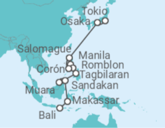 Itinerario del Crucero Segmento vuelta al mundo: de Benoa (Bali) a Tokio - Silversea