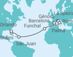 Itinerario del Crucero Desde Génova a Orlando - MSC Cruceros