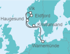 Itinerario del Crucero Noruega - AIDA