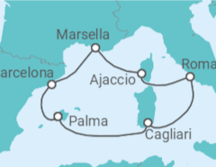Itinerario del Crucero España, Italia, Francia - AIDA