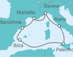 Itinerario del Crucero Francia, España, Italia - Costa Cruceros