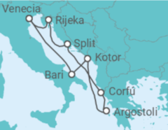 Itinerario del Crucero Italia, Montenegro, Grecia, Croacia - Costa Cruceros