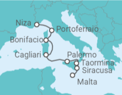 Itinerario del Crucero Francia, Italia - Ponant