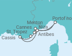 Itinerario del Crucero Italia, Francia - Ponant