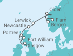 Itinerario del Crucero Reino Unido, Noruega - Ponant