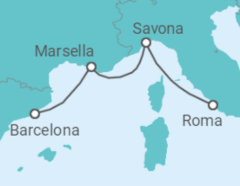 Itinerario del Crucero Italia, Francia TI - Costa Cruceros