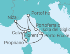 Itinerario del Crucero Italia, Francia - Ponant