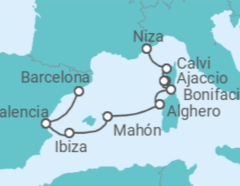 Itinerario del Crucero Francia, España - Ponant