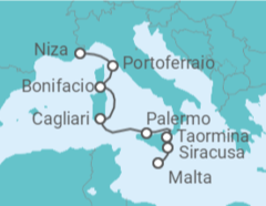 Itinerario del Crucero Francia, Italia - Ponant