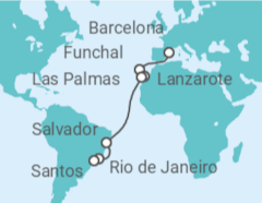Itinerario del Crucero Desde Barcelona a Santos - MSC Cruceros