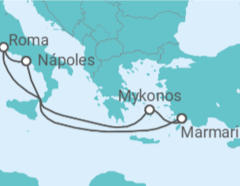 Itinerario del Crucero Italia, Grecia - MSC Cruceros