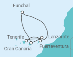 Itinerario del Crucero Islas Canarias - Costa Cruceros