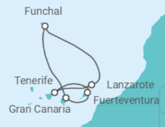 Itinerario del Crucero Oasis del Atlántico - Costa Cruceros