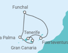 Itinerario del Crucero Oasis del Atlántico - Costa Cruceros
