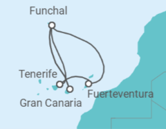 Itinerario del Crucero Oasis del Atlántico - Costa Cruceros