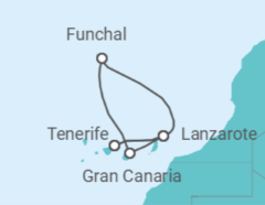 Itinerario del Crucero Oasis del Atlántico - Costa Cruceros