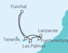 Itinerario del Crucero Oasis del Atlántico - Costa Cruceros