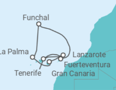 Itinerario del Crucero Oasis del Atlántico - Costa Cruceros
