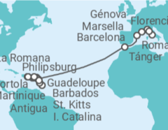 Itinerario del Crucero Desde Roma a La Romana - MSC Cruceros