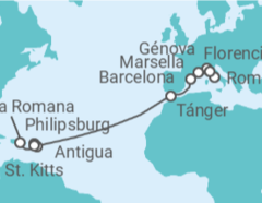 Itinerario del Crucero Desde Roma a La Romana - MSC Cruceros