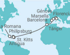 Itinerario del Crucero Desde Génova a La Romana - MSC Cruceros
