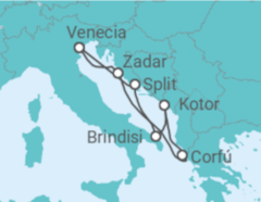 Itinerario del Crucero El esplendor del Adriático II - MSC Cruceros