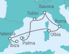 Itinerario del Crucero España, Italia y Francia - Costa Cruceros