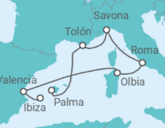 Itinerario del Crucero España, Italia y Francia TI - Costa Cruceros