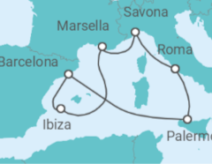 Itinerario del Crucero Italia, Francia, España - Costa Cruceros