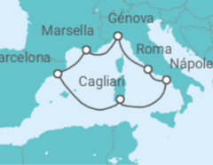 Itinerario del Crucero Francia, España, Italia - Costa Cruceros