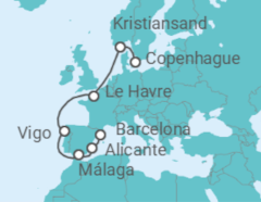 Itinerario del Crucero Francia, España - Costa Cruceros