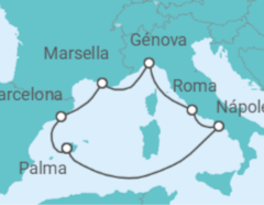 Itinerario del Crucero Italia, Francia, España - Costa Cruceros