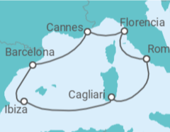 Itinerario del Crucero España, Italia - MSC Cruceros