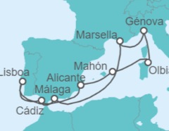 Itinerario del Crucero España, Italia, Francia - MSC Cruceros