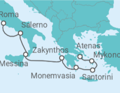 Itinerario del Crucero Islas Griegas e Italia - Oceania Cruises