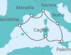 Itinerario del Crucero Francia, España, Italia - Costa Cruceros