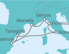 Itinerario del Crucero Mediterráneo Lirico II - MSC Cruceros