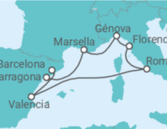 Itinerario del Crucero Francia, Italia, España - MSC Cruceros