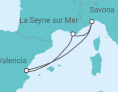 Itinerario del Crucero Francia, Italia TI - Costa Cruceros