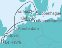 Itinerario del Crucero Francia, Alemania, Dinamarca, Holanda - Carnival Cruise Line
