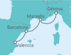 Itinerario del Crucero España, Francia - MSC Cruceros