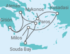 Itinerario del Crucero Históricas costas del Egeo - Silversea