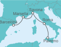 Itinerario del Crucero Italia, Francia - Costa Cruceros